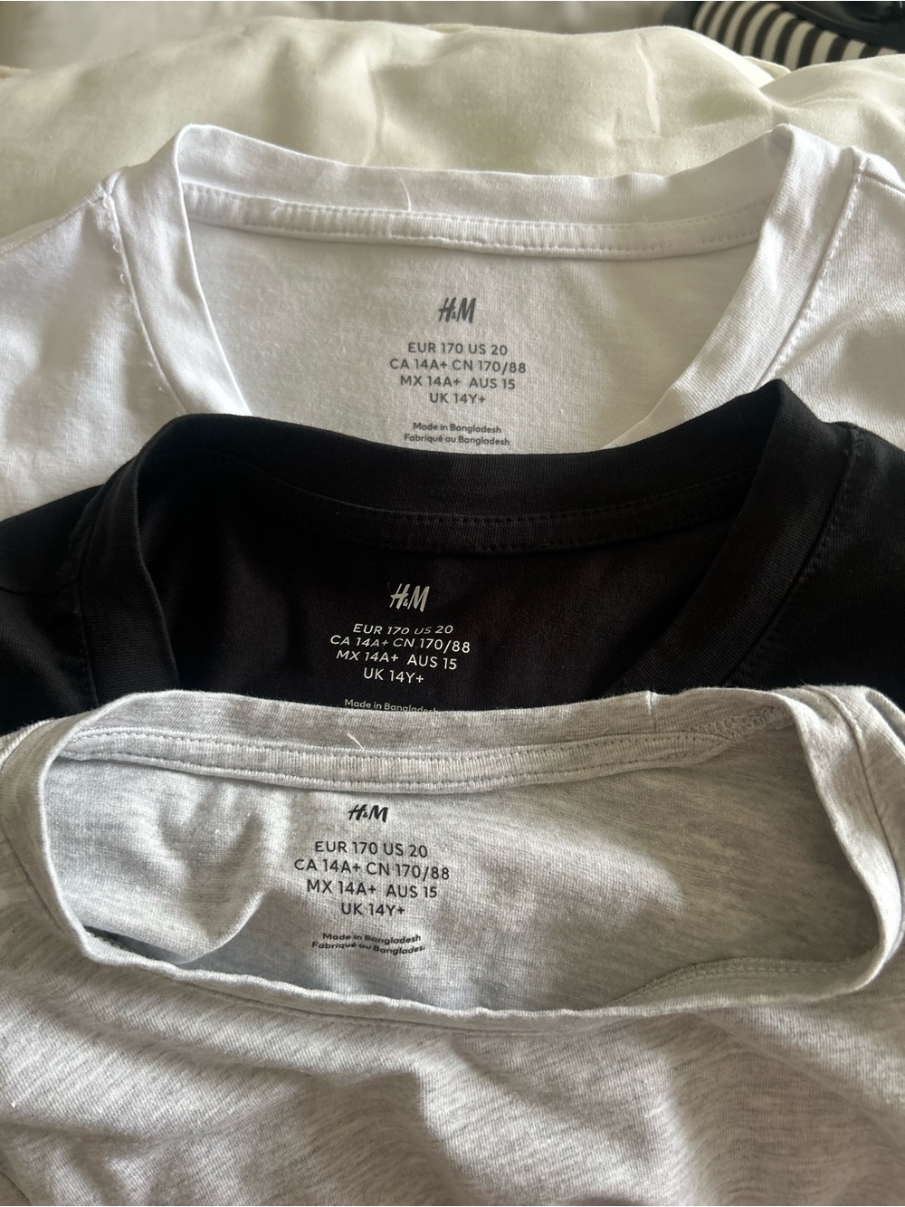 H&M Girls Long Sleeve Tee 3 Pack